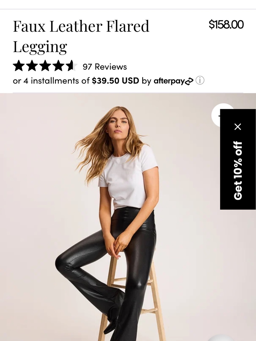 Commando Black Faux Leather Flare Pants